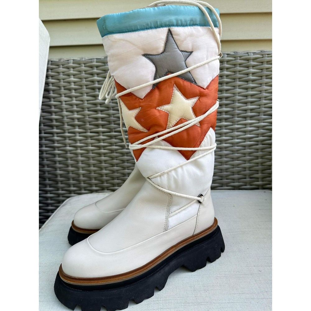 Free People Cream and Orange Star Boots - Picture 4 of 7
